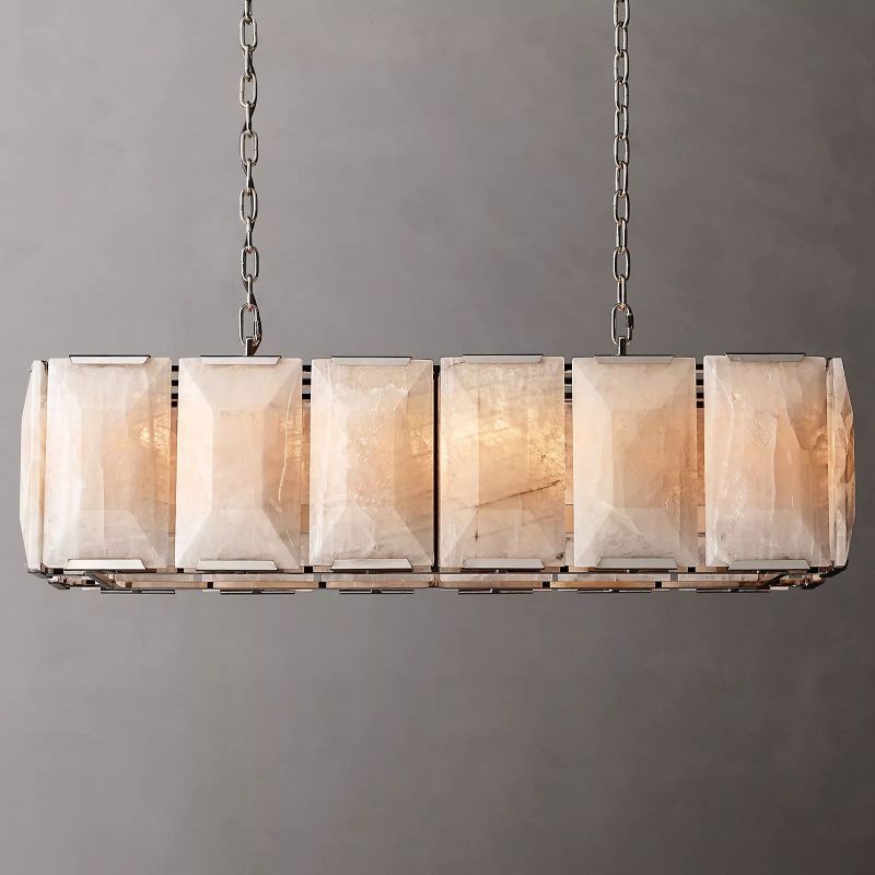 Harlow Calcite Rectangular Chandelier W 42"-konalight