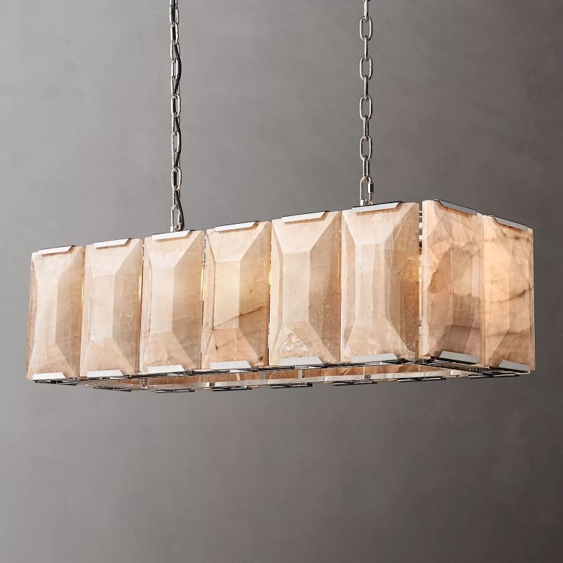 Harlow Calcite Rectangular Chandelier W 42"-konalight