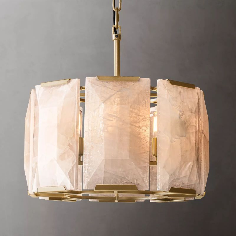 Harlow Calcite Round Chandelier D19"-konalight