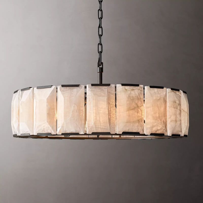 Harlow Calcite Round Chandelier D 42"-konalight