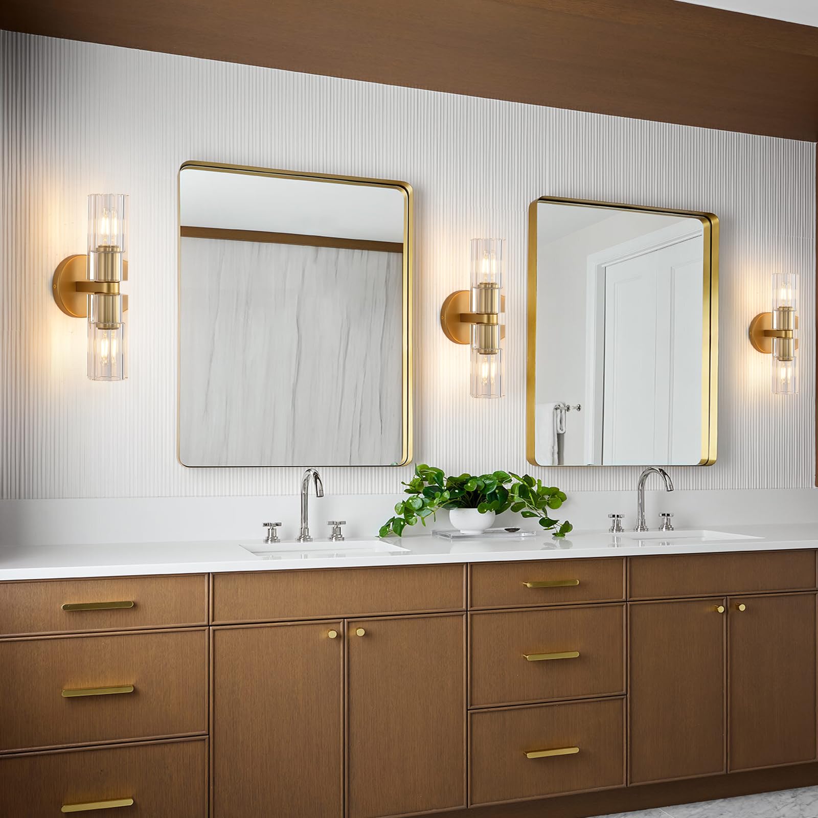 Arcachon Brass Double Head Wall Sconce