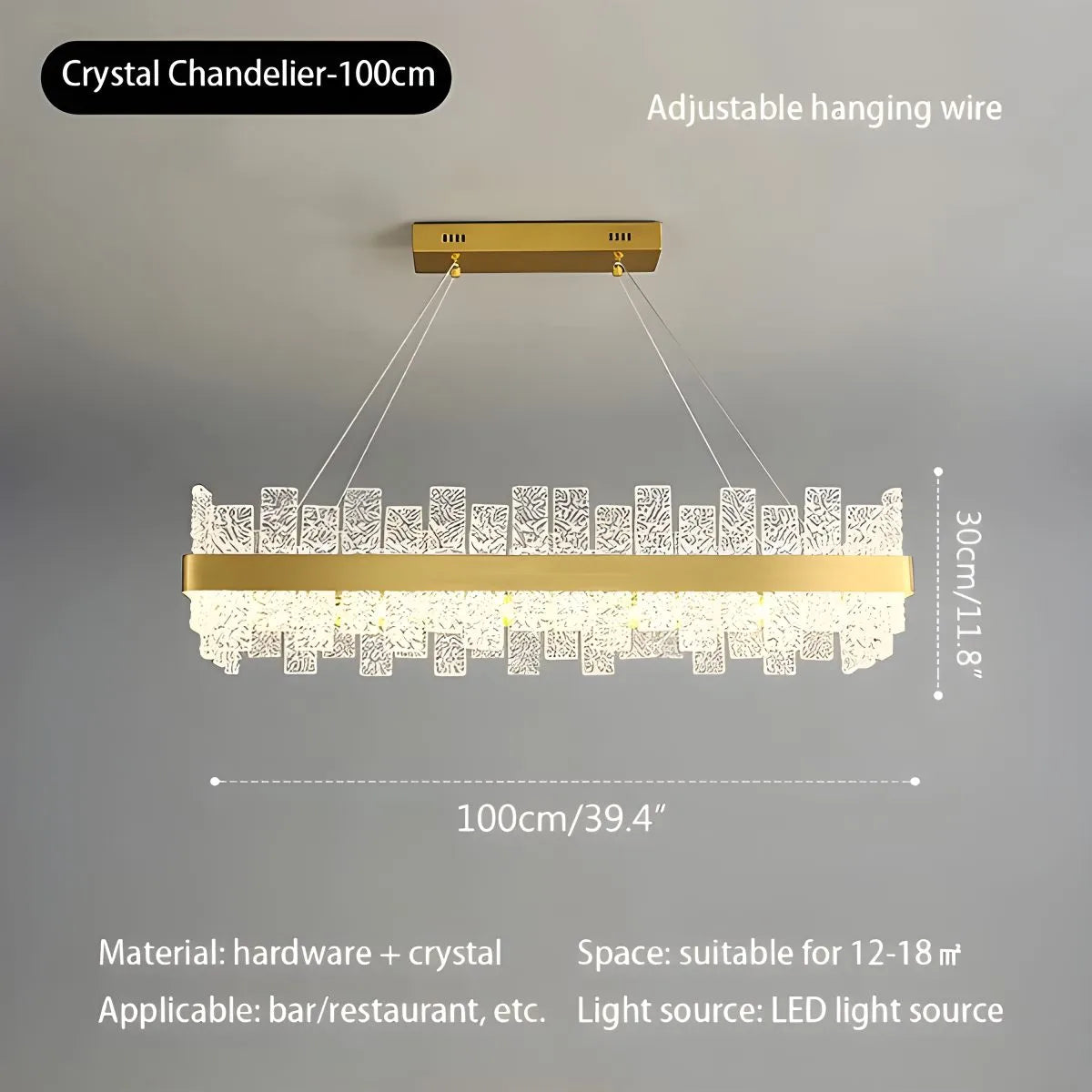 Eloer Modern Frosted Glass Crystal Chandelier