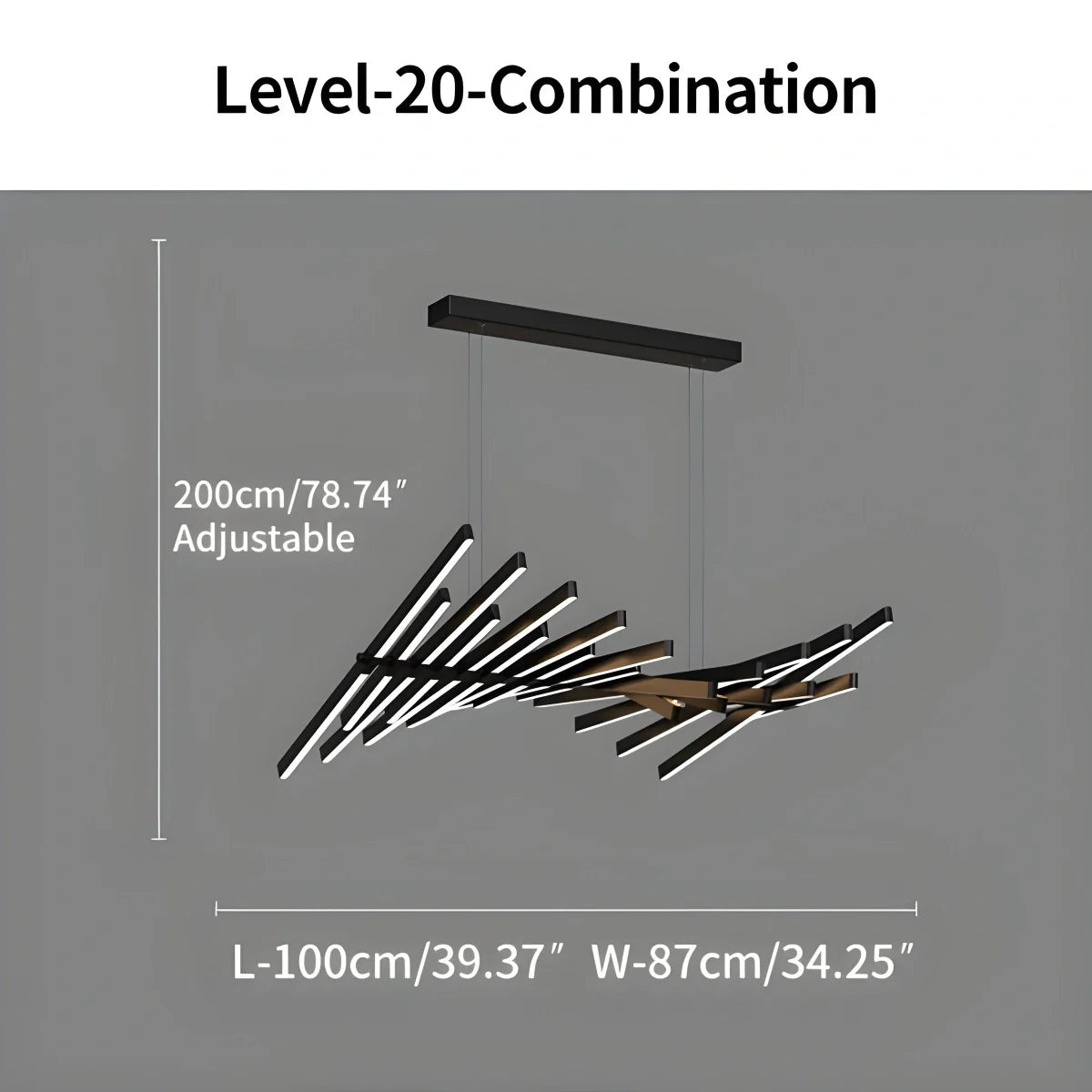 Eloer Linear Fish Bone Modeling Chandelier