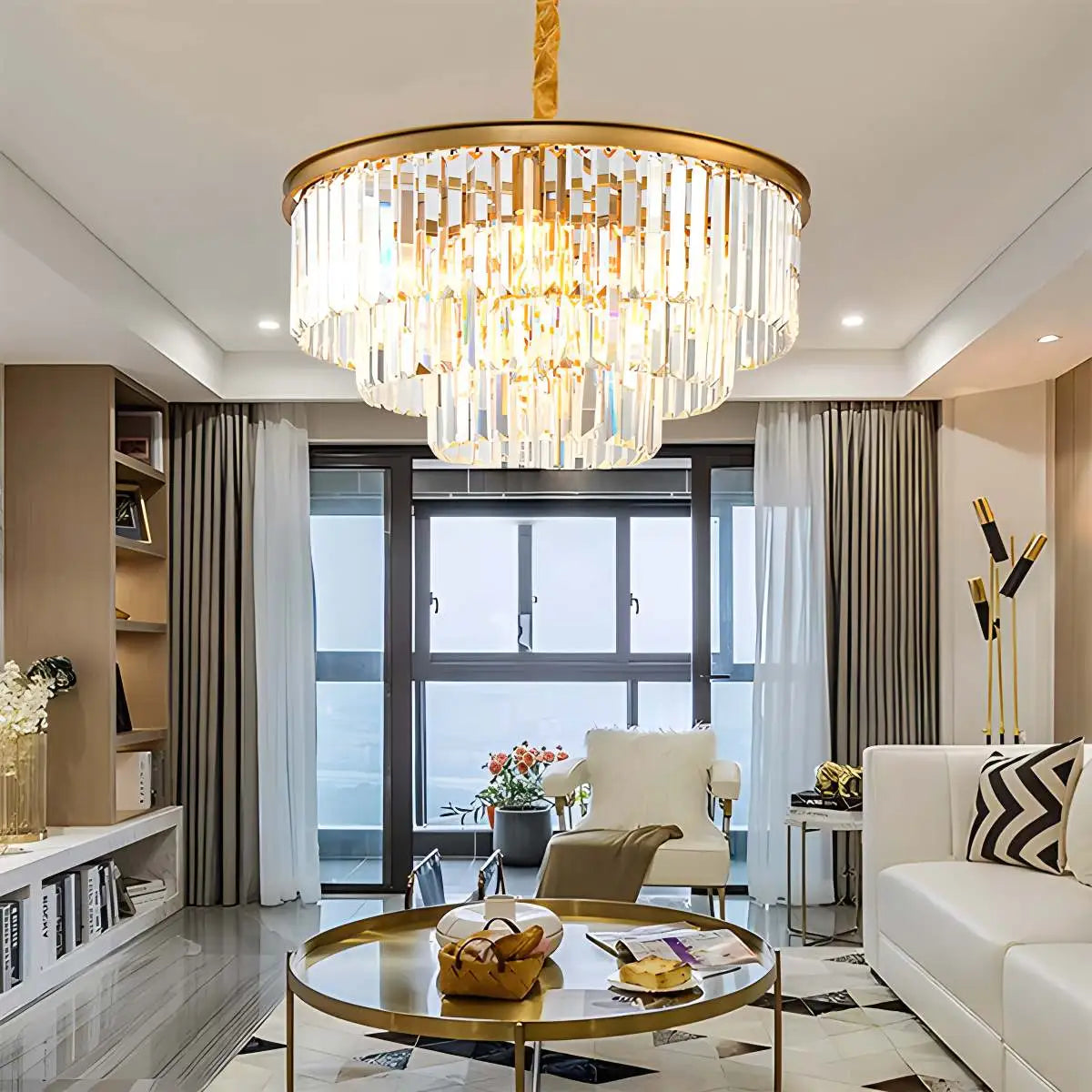 Eloer Light Luxury Crystal Chandelier for Living Room