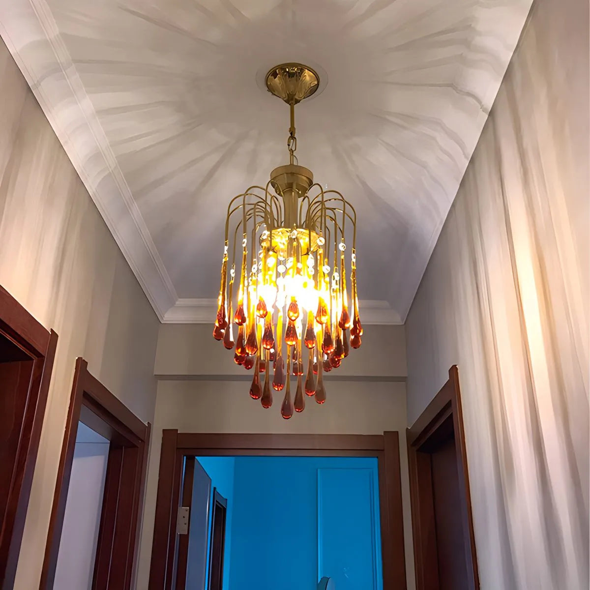 Eloer French Retro Water Drop Glass Chandelier