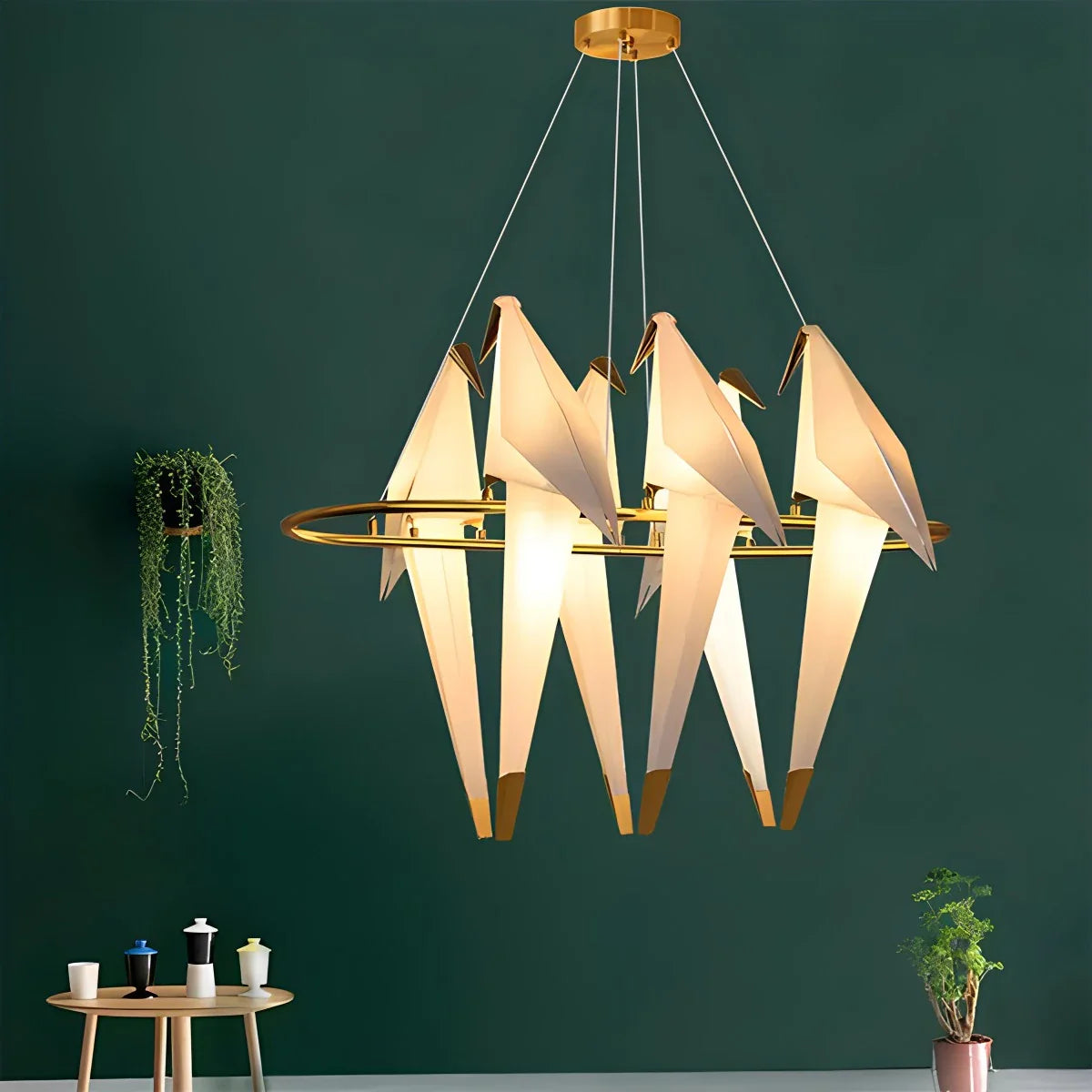 Eloer Paper Crane Bird Chandelier for Dining Room