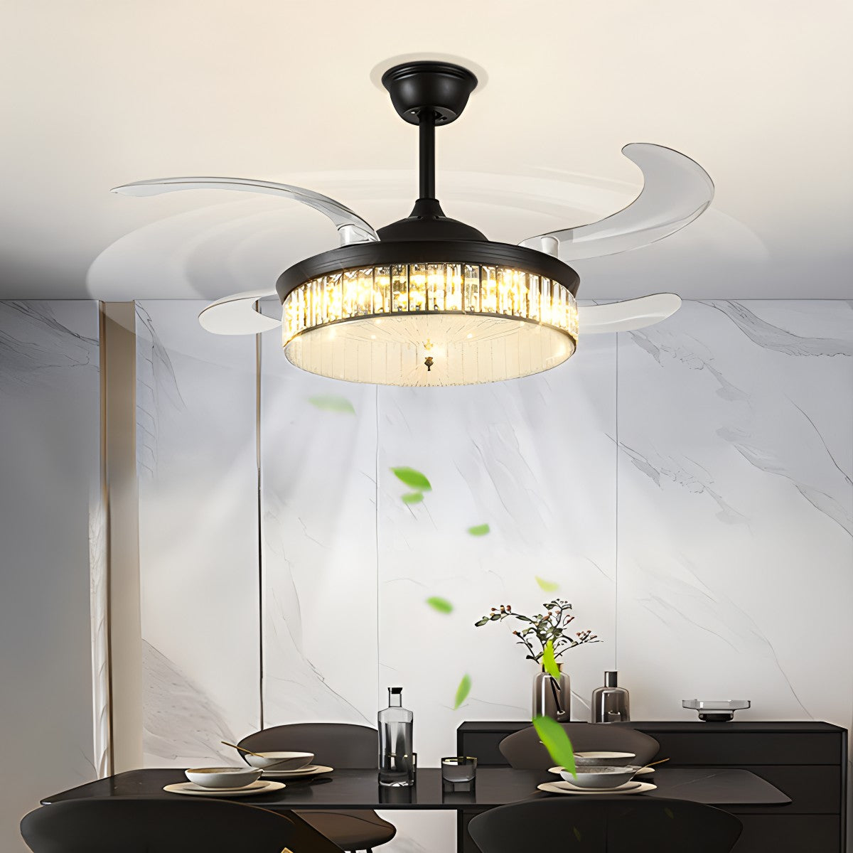 Remote Hugger Ceiling Fan Light for Low Ceilings