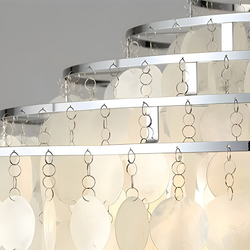 Eloer Round Shell Chandelier for Bedroom Living Room