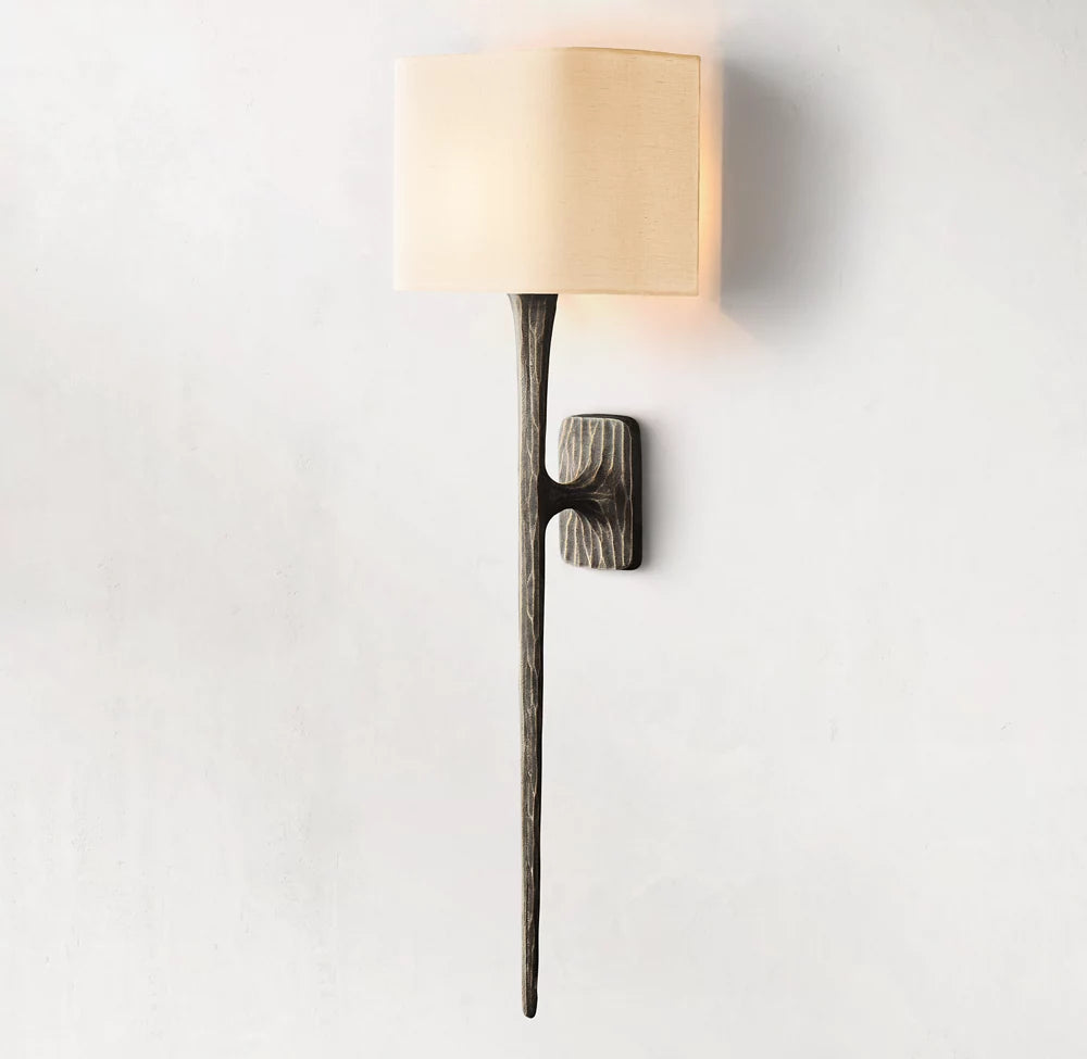Thaddeus Sconce Grand Shaded Sconce Modern Wall Lamp-konalight