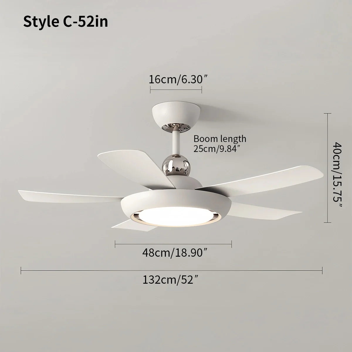 Eloer Silent Ceiling Fan with Light & Remote Control