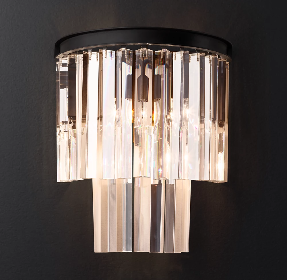 Multi-tier Crystal 1920s Odeon Sconce-konalight