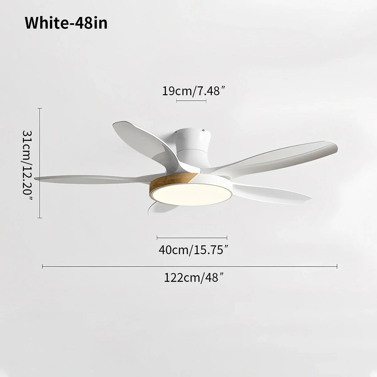 Eloer Nordic 5-Blade LED Ceiling Fan Light