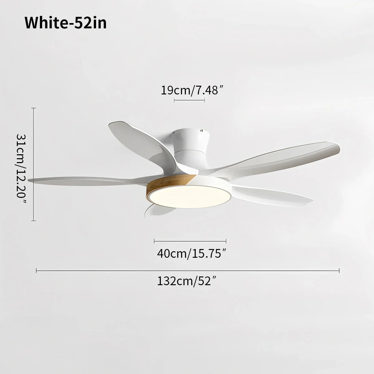 Eloer Nordic 5-Blade LED Ceiling Fan Light