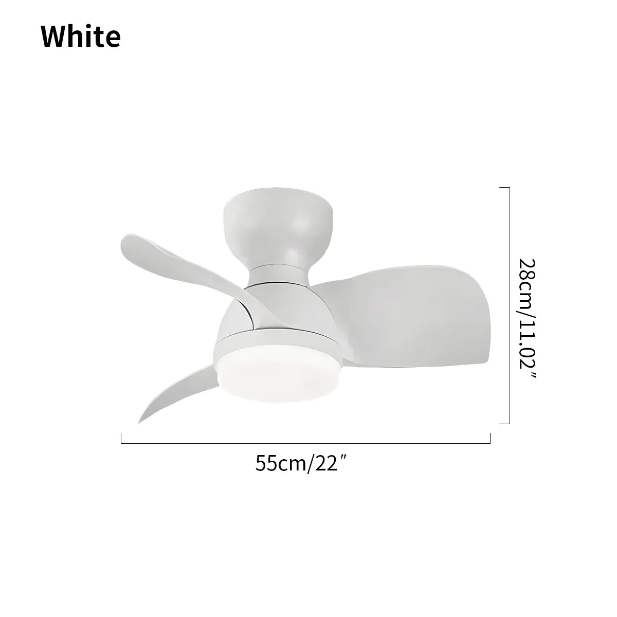 Eloer Small Flush Mount Ceiling Fan with Light