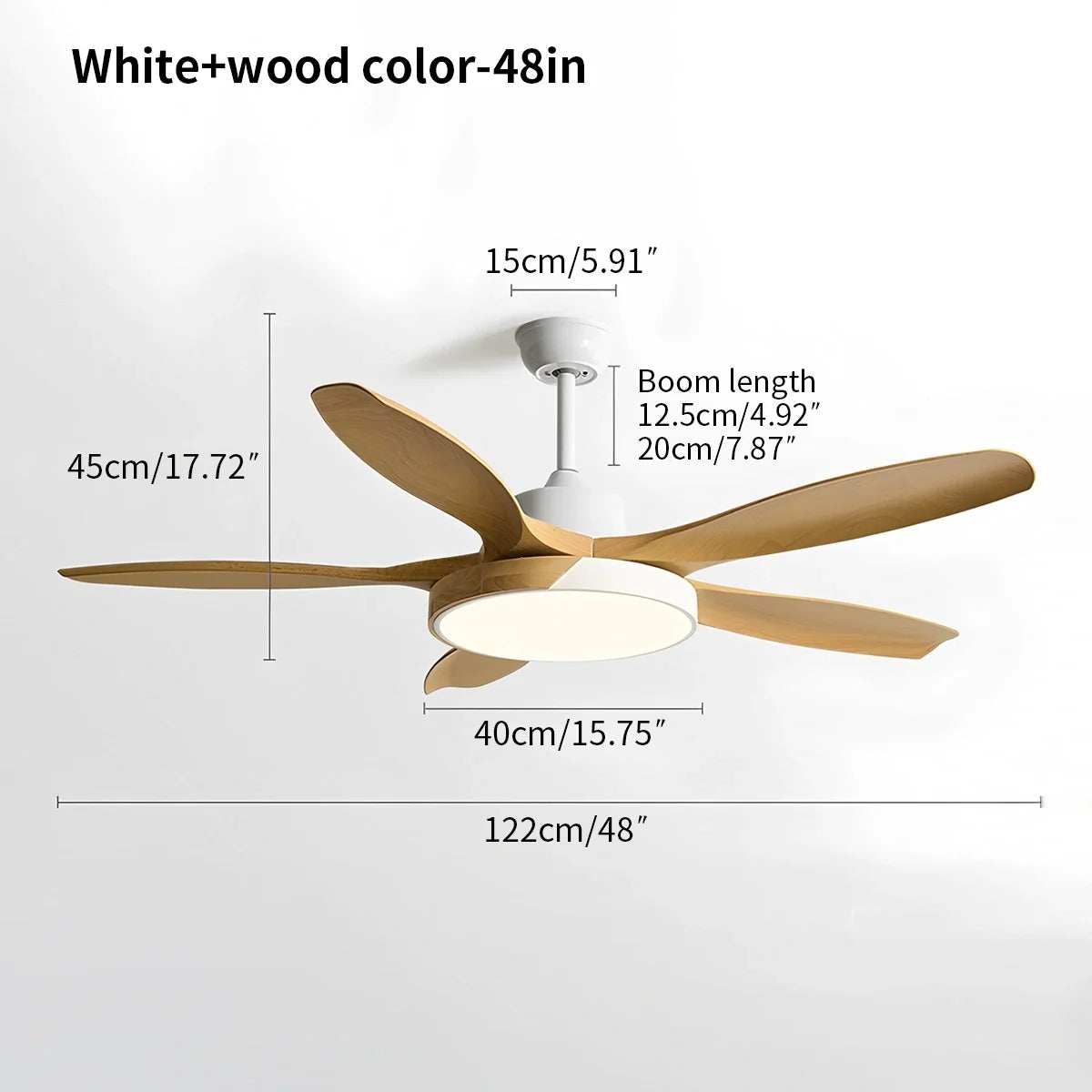 Eloer Nordic Living Room Ceiling Fan with Light
