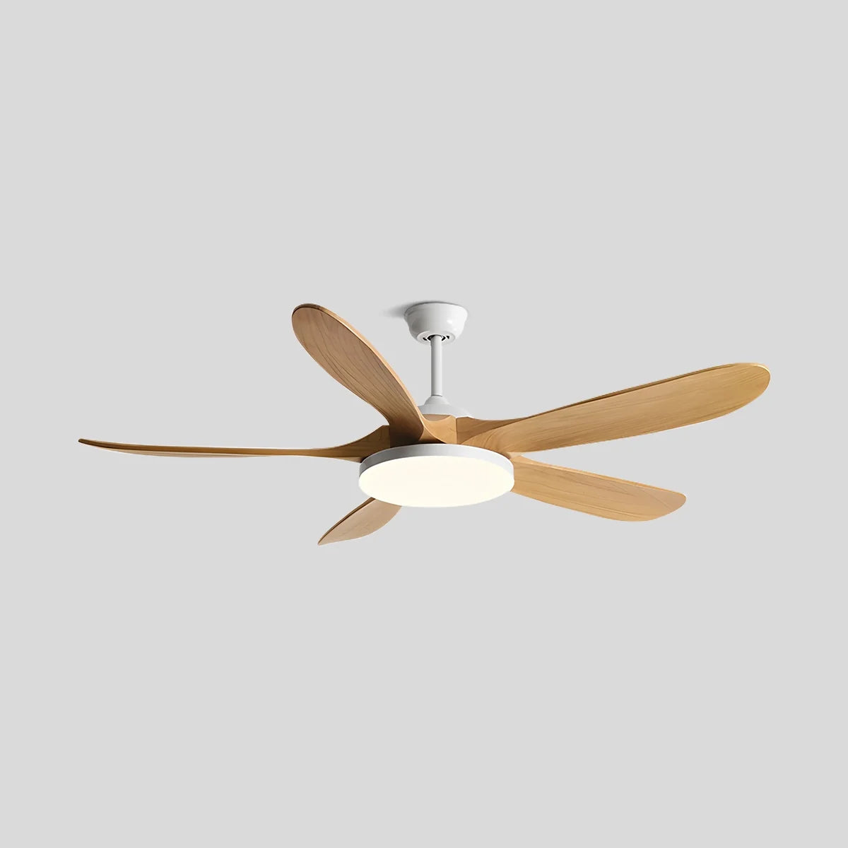 Eloer 5-leaf Solid Wood Ceiling Fan Light