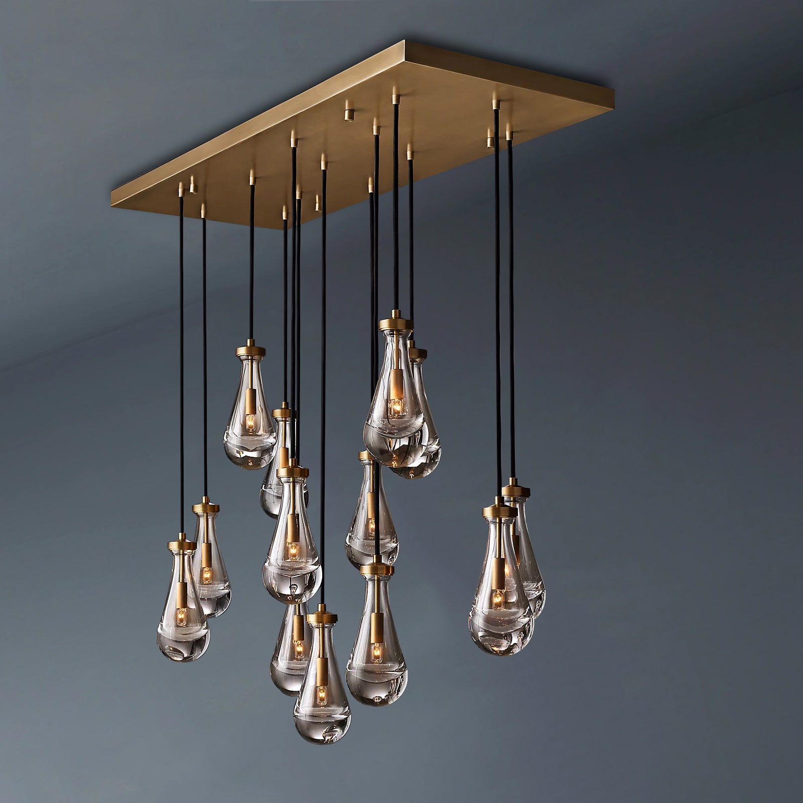 Raindrop Rectangular Chandelier 54"