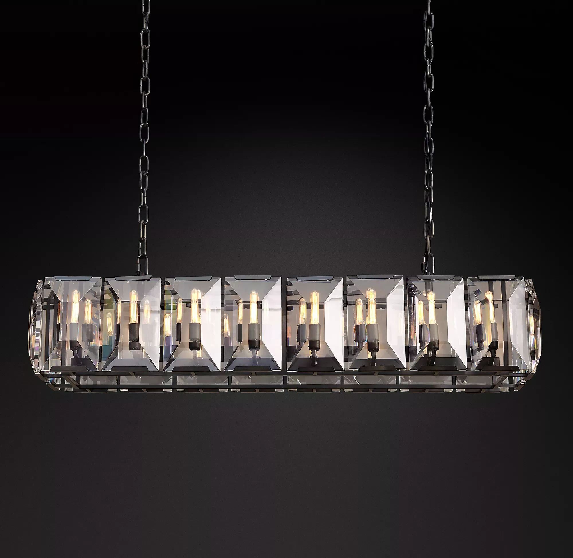Harlow Crystal Rectangular Chandelier 54"/62"/74"-konalight