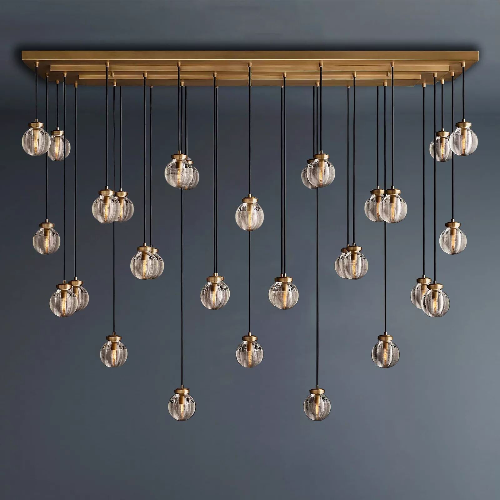 Pearl Linear Living Room Chandelier Vintage Light Fixture 72"