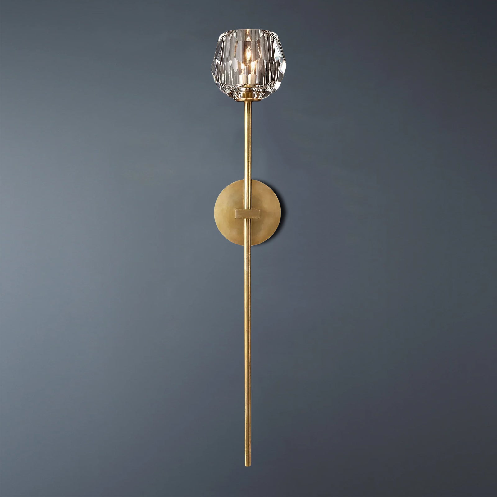 Boule De Crystal Ball Clear/Smoke Glass Grand Wall Sconce