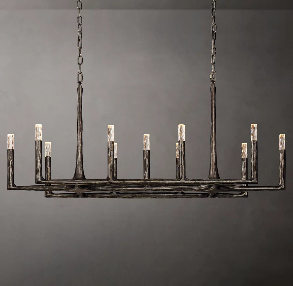Thaddeus Linear Chandelier 54" 11-Lights For Living Room