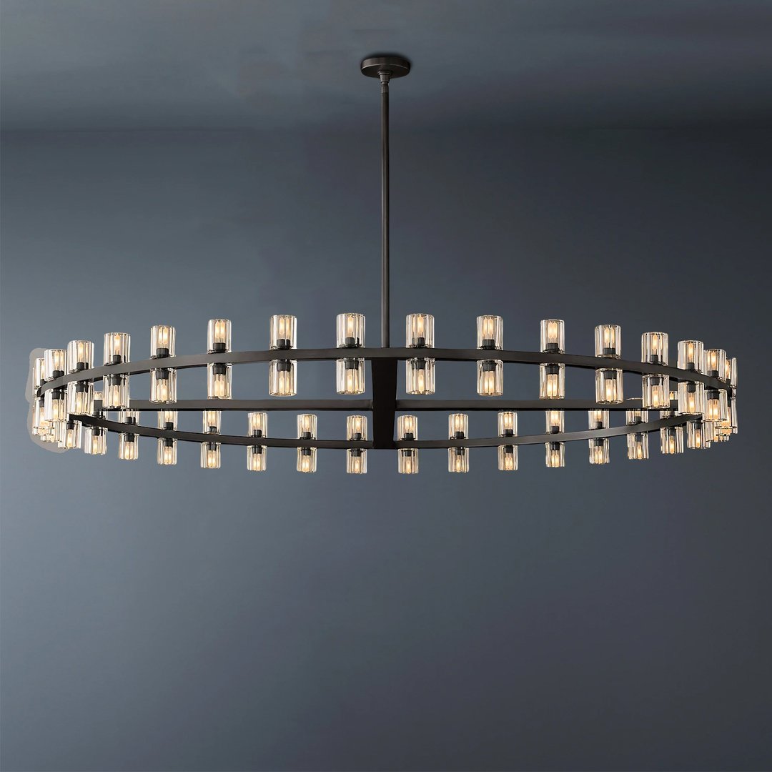 Arcachon Wine Glasses Led Round Crystal Chandelier 60"