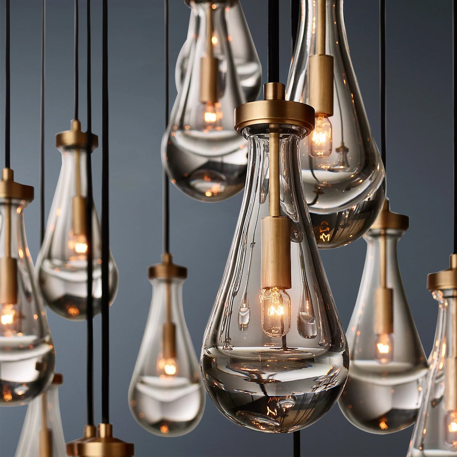 Raindrop Rectangular Chandelier 72"