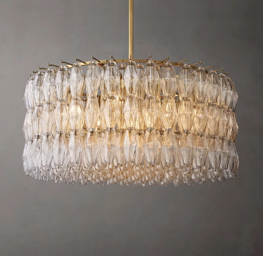 Mia Glass Round Chandelier 37" For Dinning Room-konalight