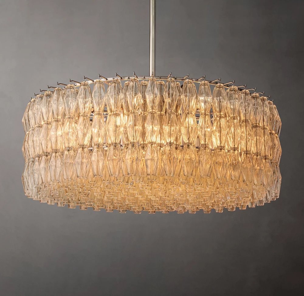 Mia Glass Round Chandelier 47" For Dinning Room
