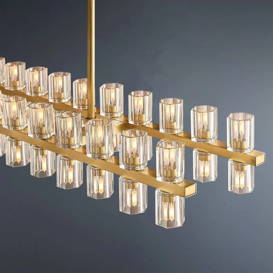 Arcachon Led Rectangular Crystal Chandelier 54"-konalight