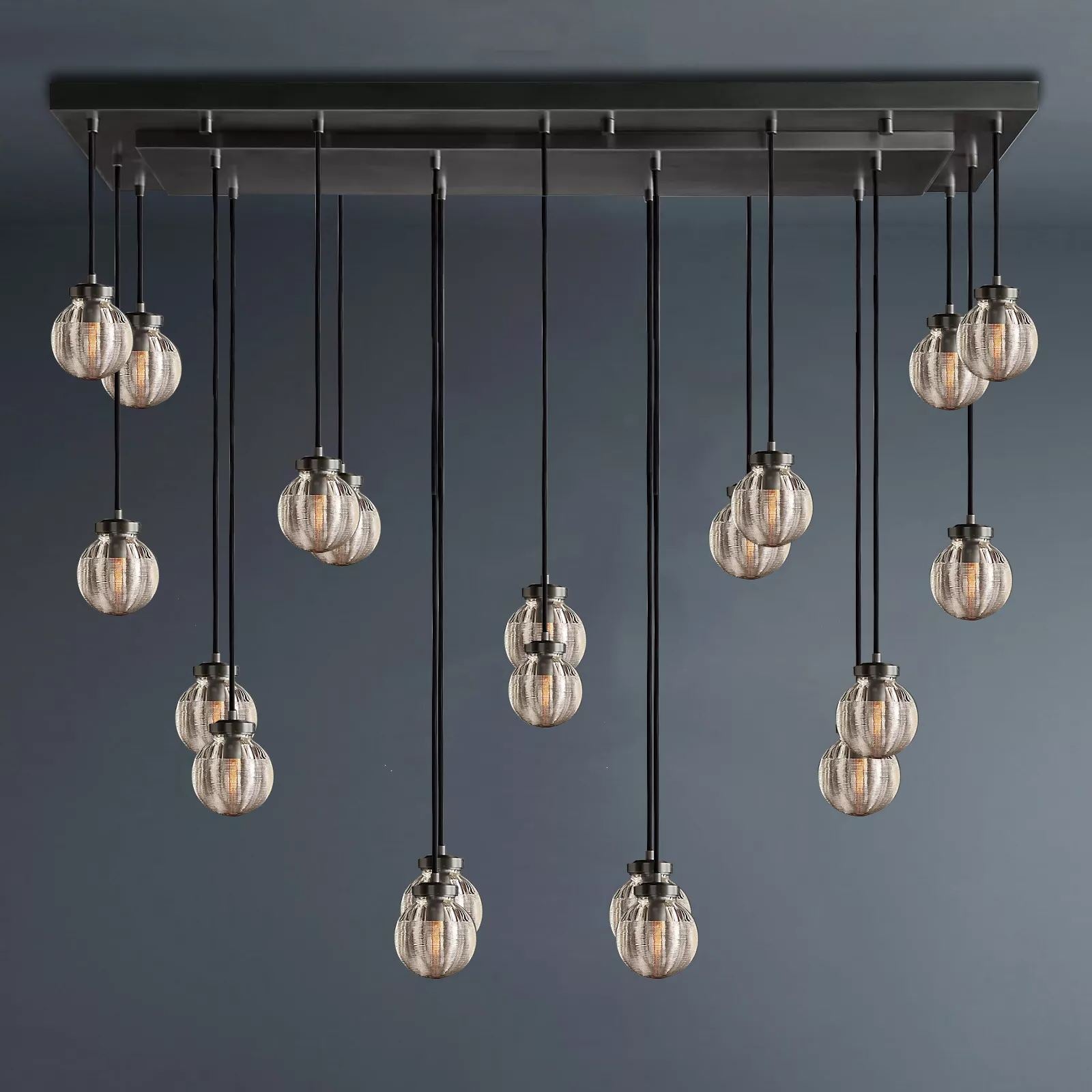 Pearl Linear Living Room Chandelier Vintage Light Fixture 54"