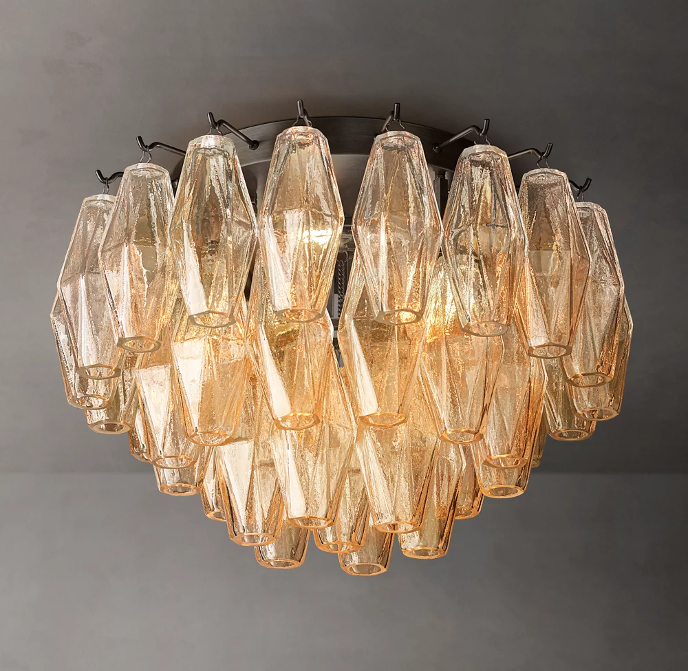 Mia Clear Glass Flushmount Chandelier For Dinning Room-konalight