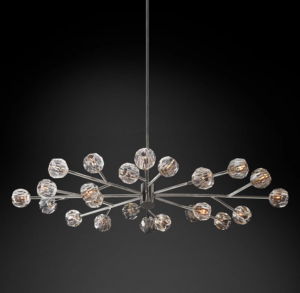 Boule De Crystal Ball Clear Glass Round Chandelier 72"-konalight