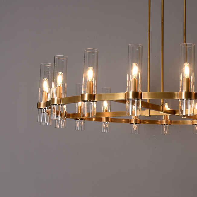 Ravelle Round Minimalist Glass Chandelier 48"-konalight