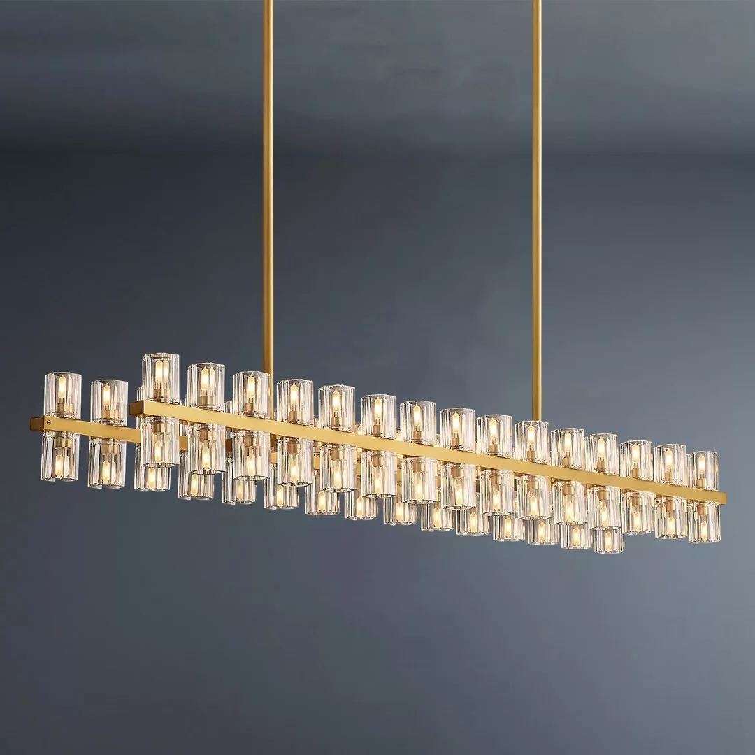 Arcachon Led Rectangular Crystal Chandelier 54"-konalight