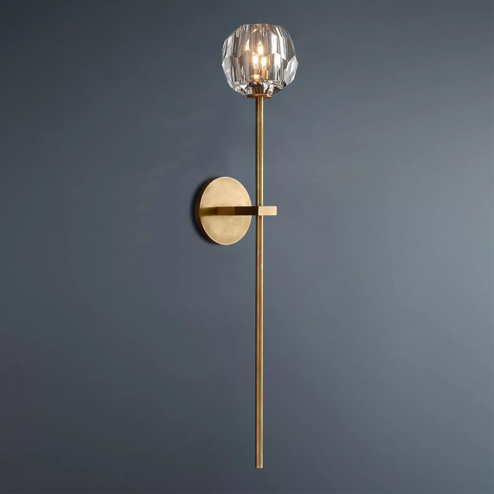 Boule De Crystal Ball Clear/Smoke Glass Grand Wall Sconce