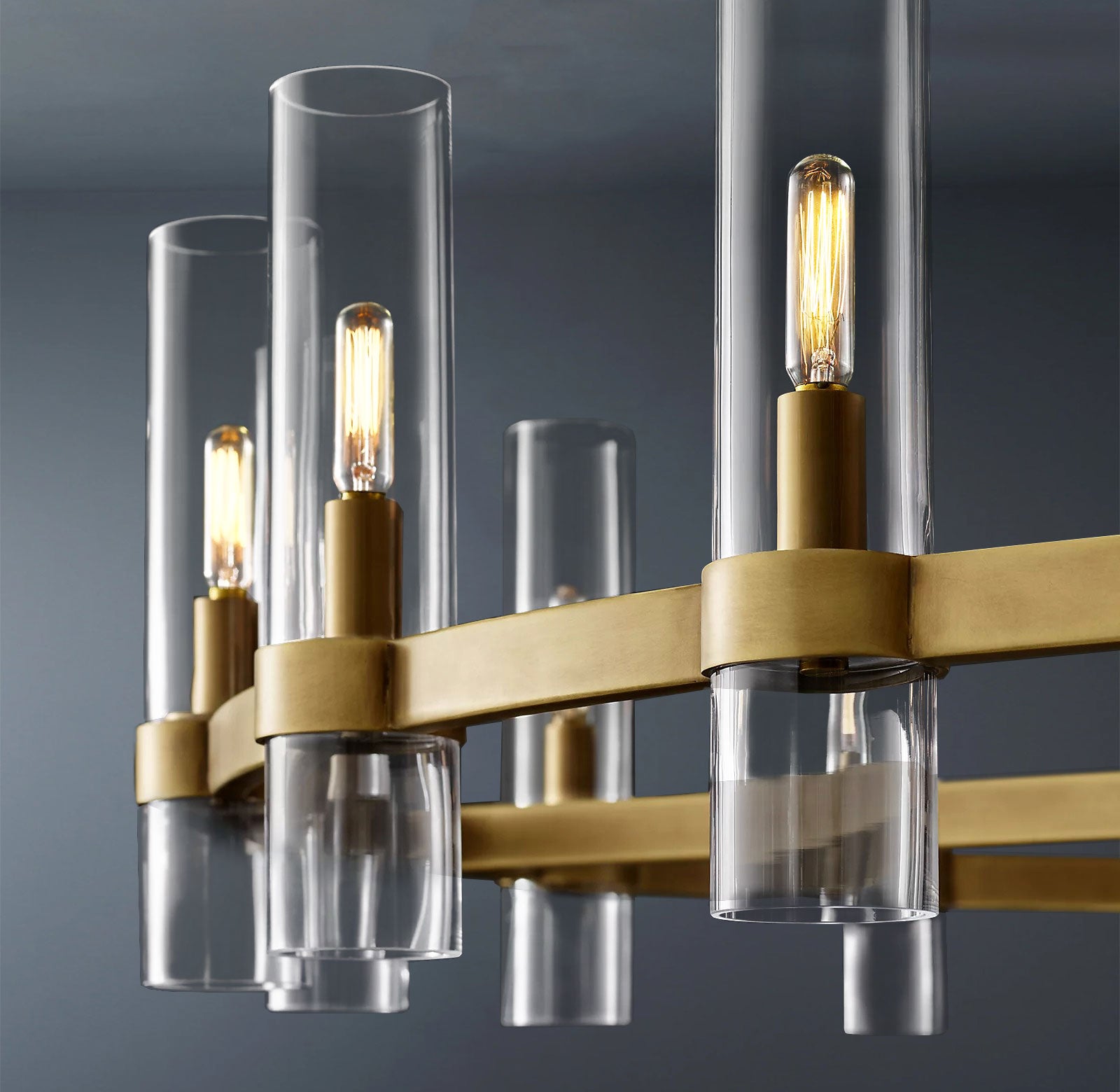 Ravelle Round Minimalist Glass Chandelier 48"-konalight