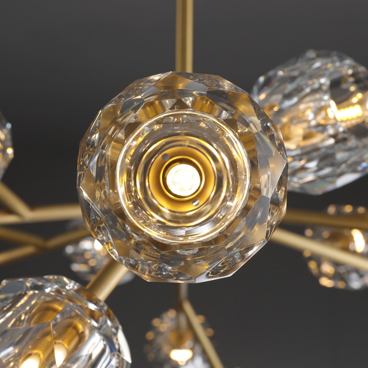 Boule De Crystal Ball Clear Glass Round Chandelier 48"