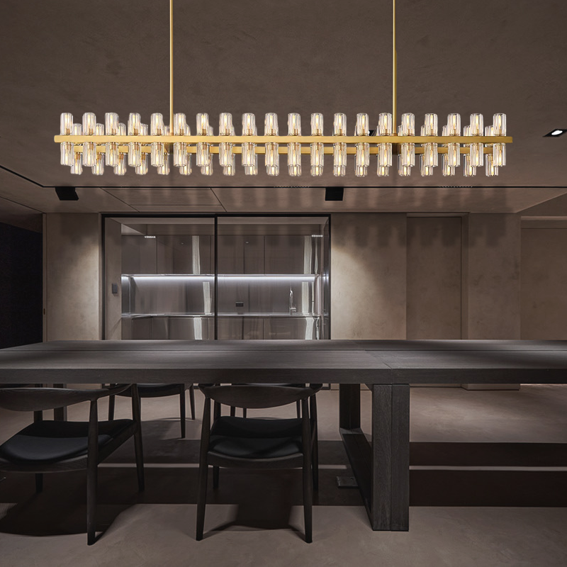 Arcachon Wine Glasses Led Rectangular Crystal Chandelier 72"-konalight