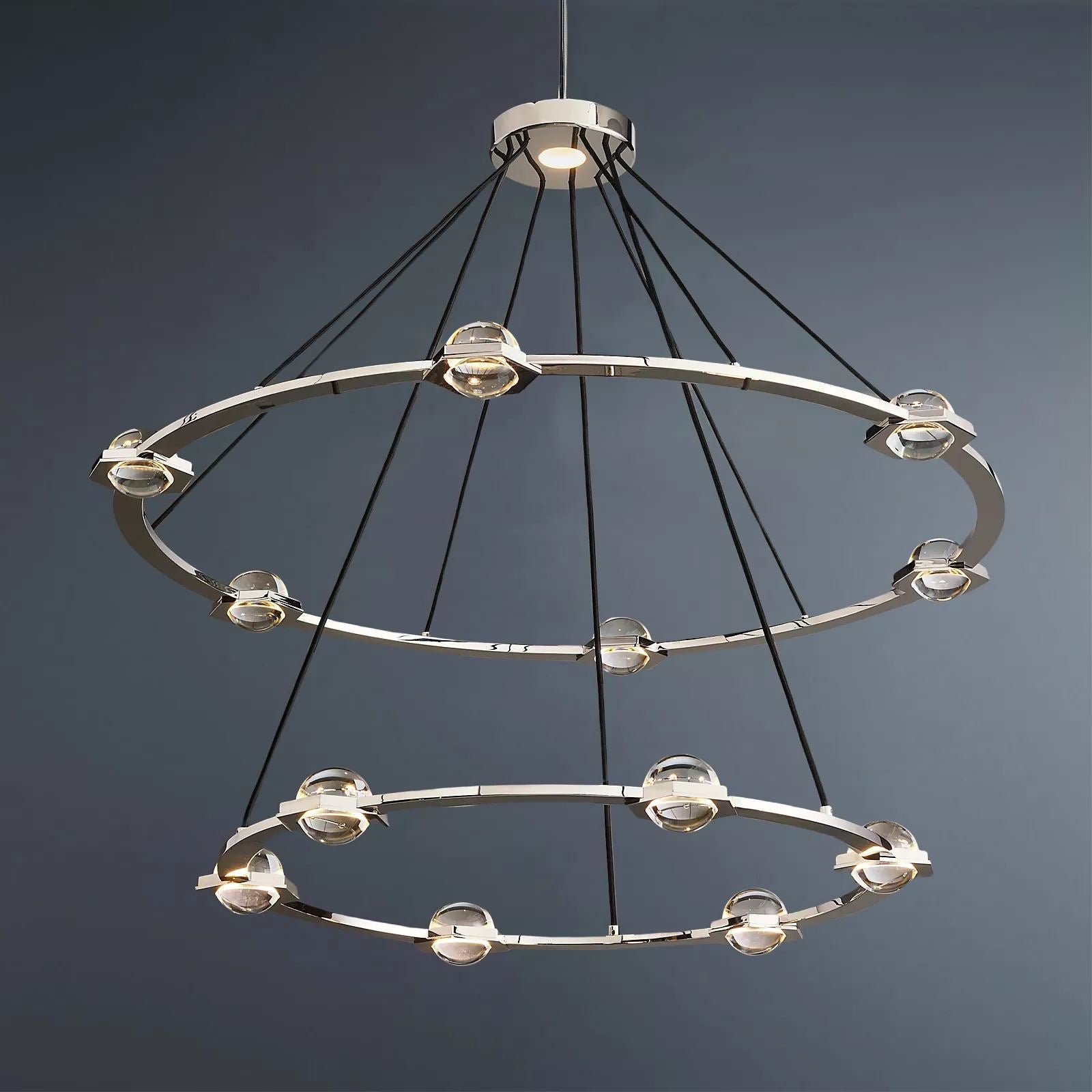 Éclatant Vintage Two-tier Round Chandelier 48"-konalight