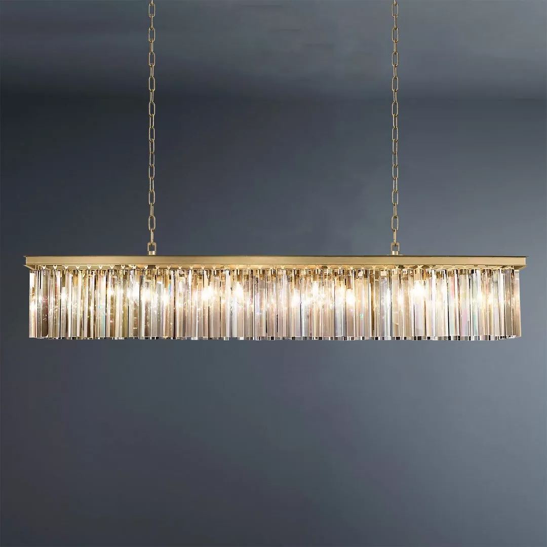 Rectangular Crystal 1920s Rhys Rectangular Chandelier L59"-konalight