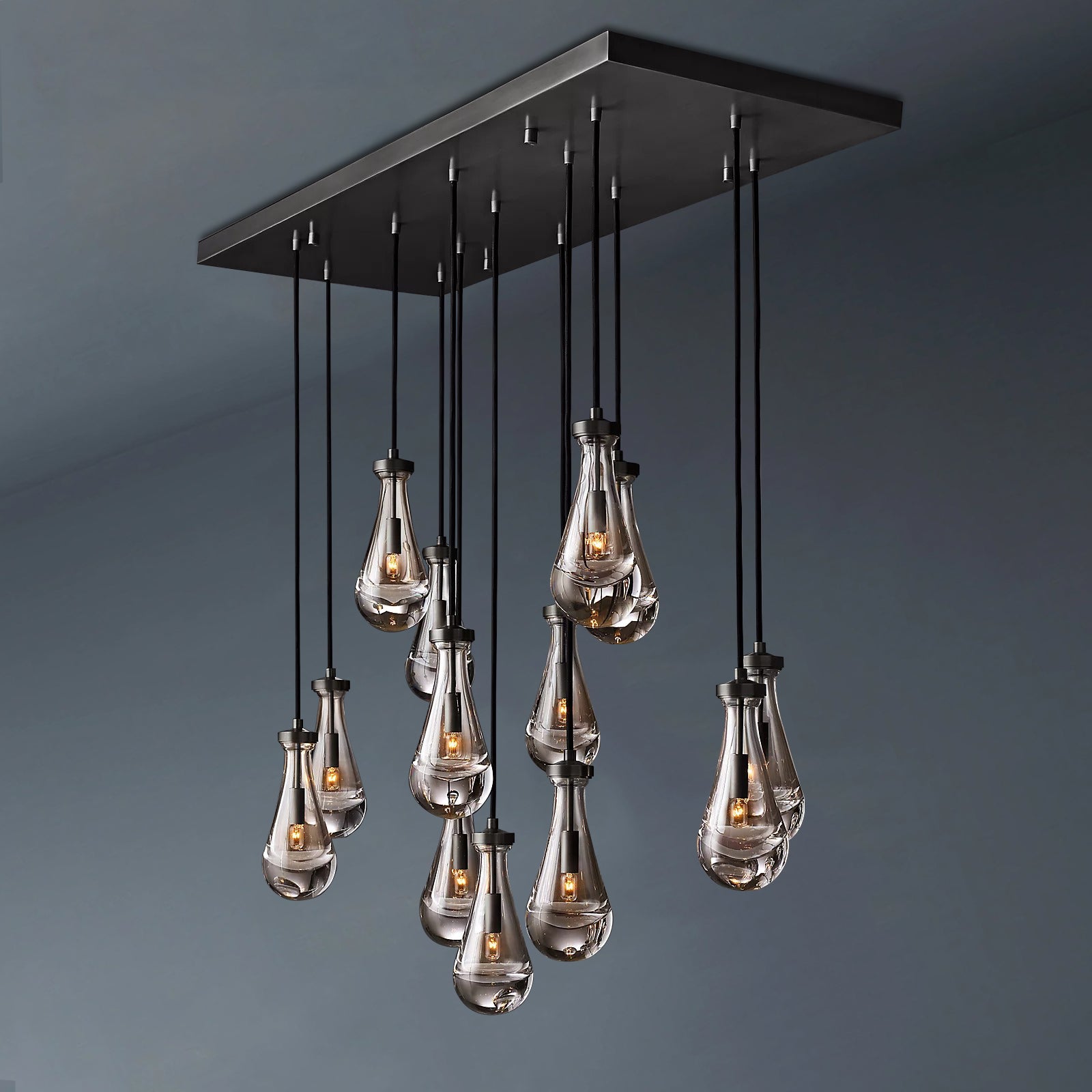 Raindrop Rectangular Chandelier 54"