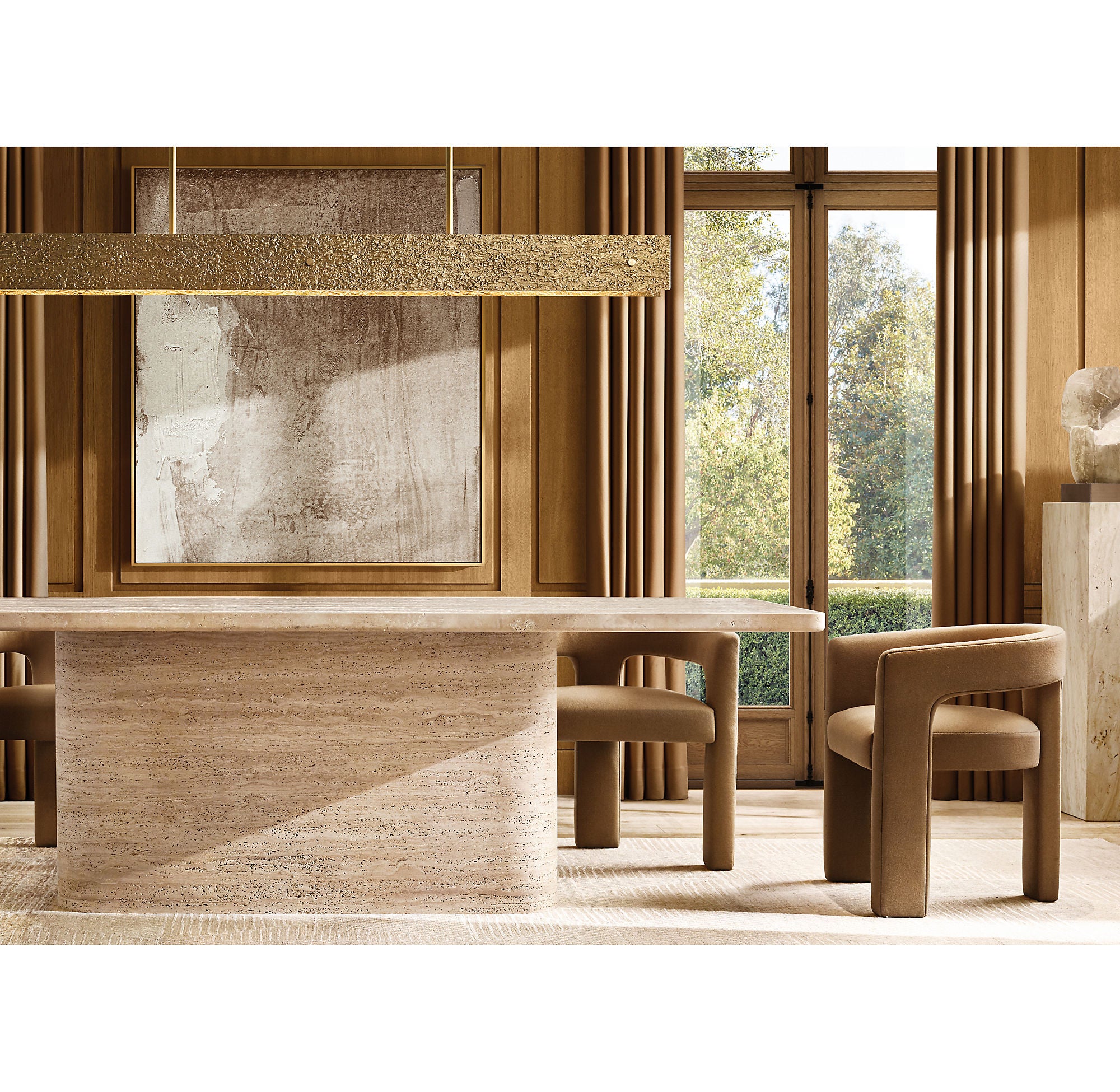 Vouvray Linear Brass Chandelier L54"/L72"-konalight