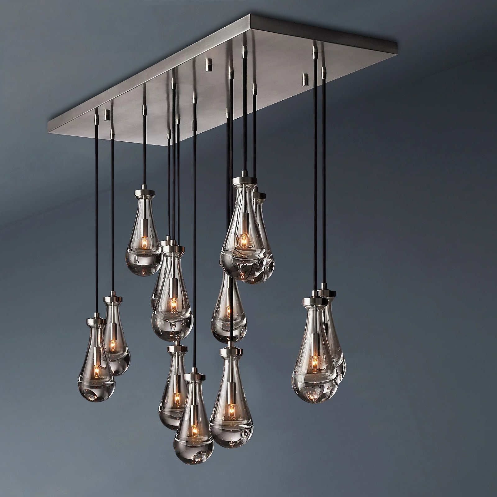 Raindrop Rectangular Chandelier 54"