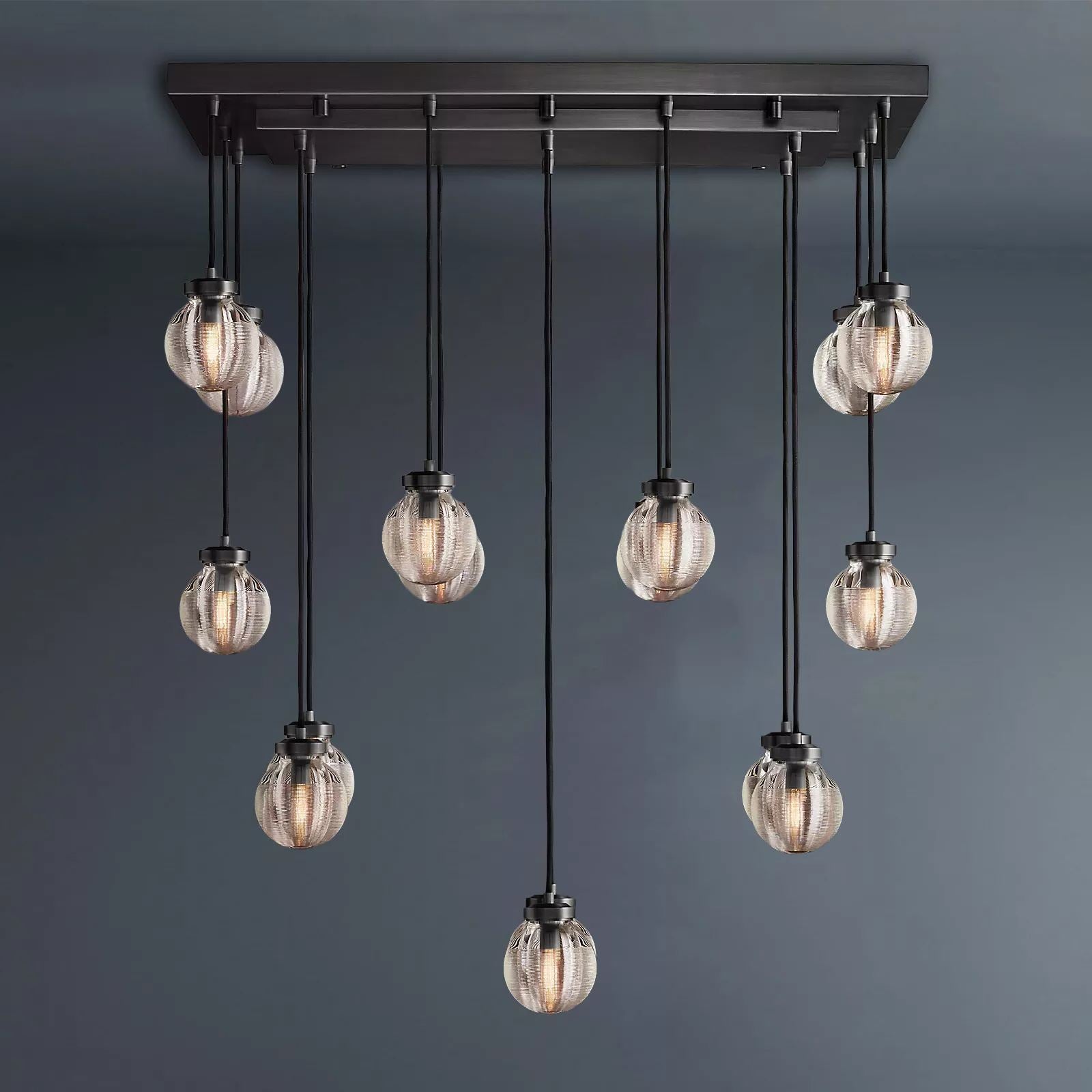 Pearl Linear Chandelier Vintage Light Fixture 36"-konalight