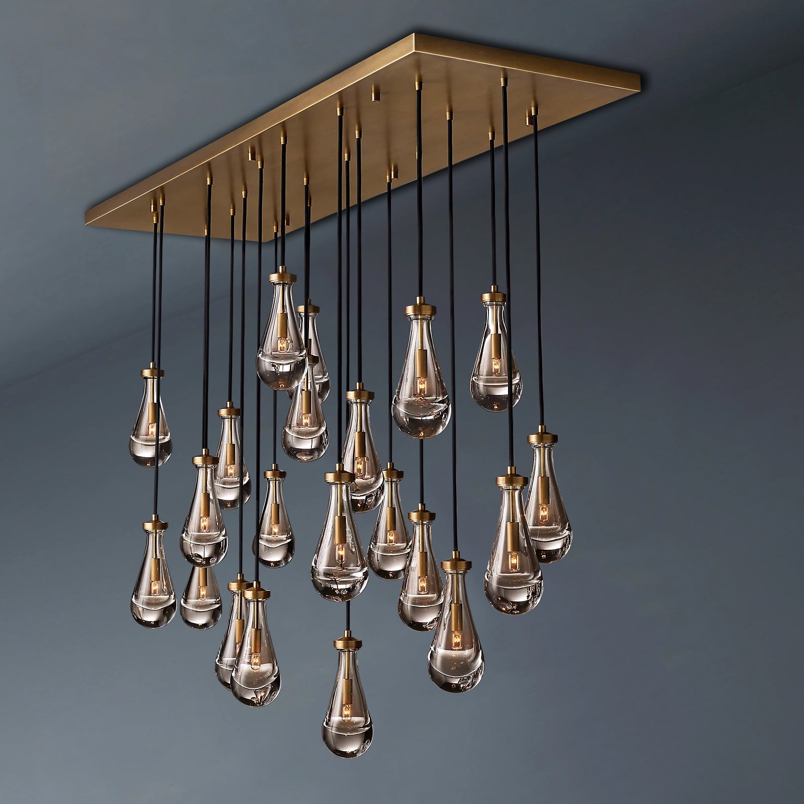 Raindrop Rectangular Chandelier 72"