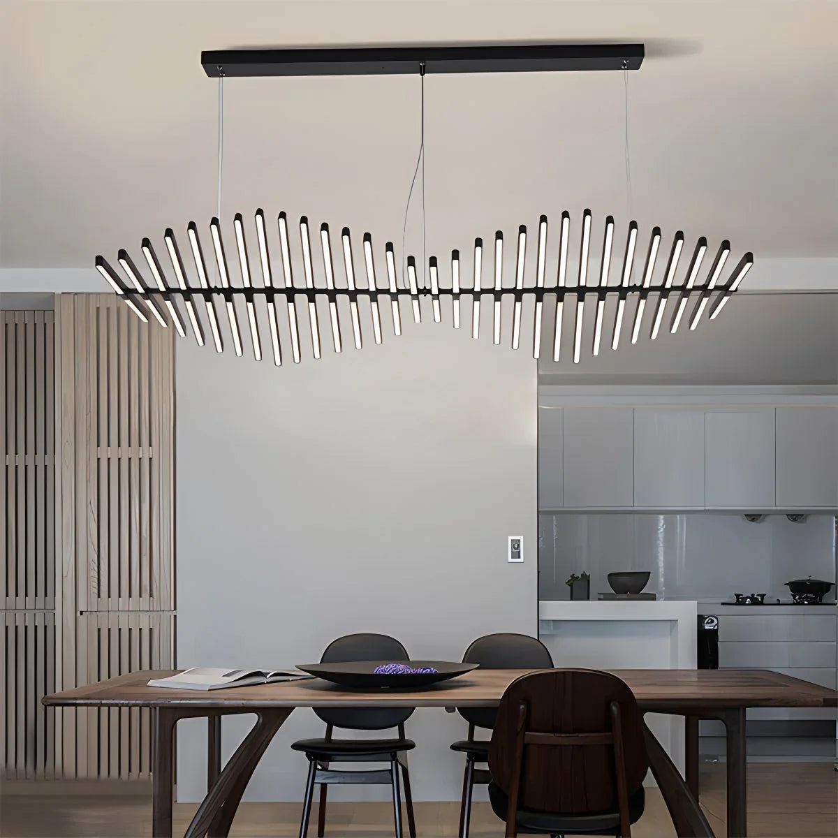 Eloer Linear Fish Bone Modeling Chandelier