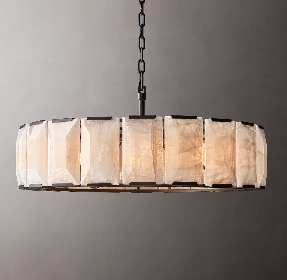 Harlow Calcite Round Chandelier D 43"