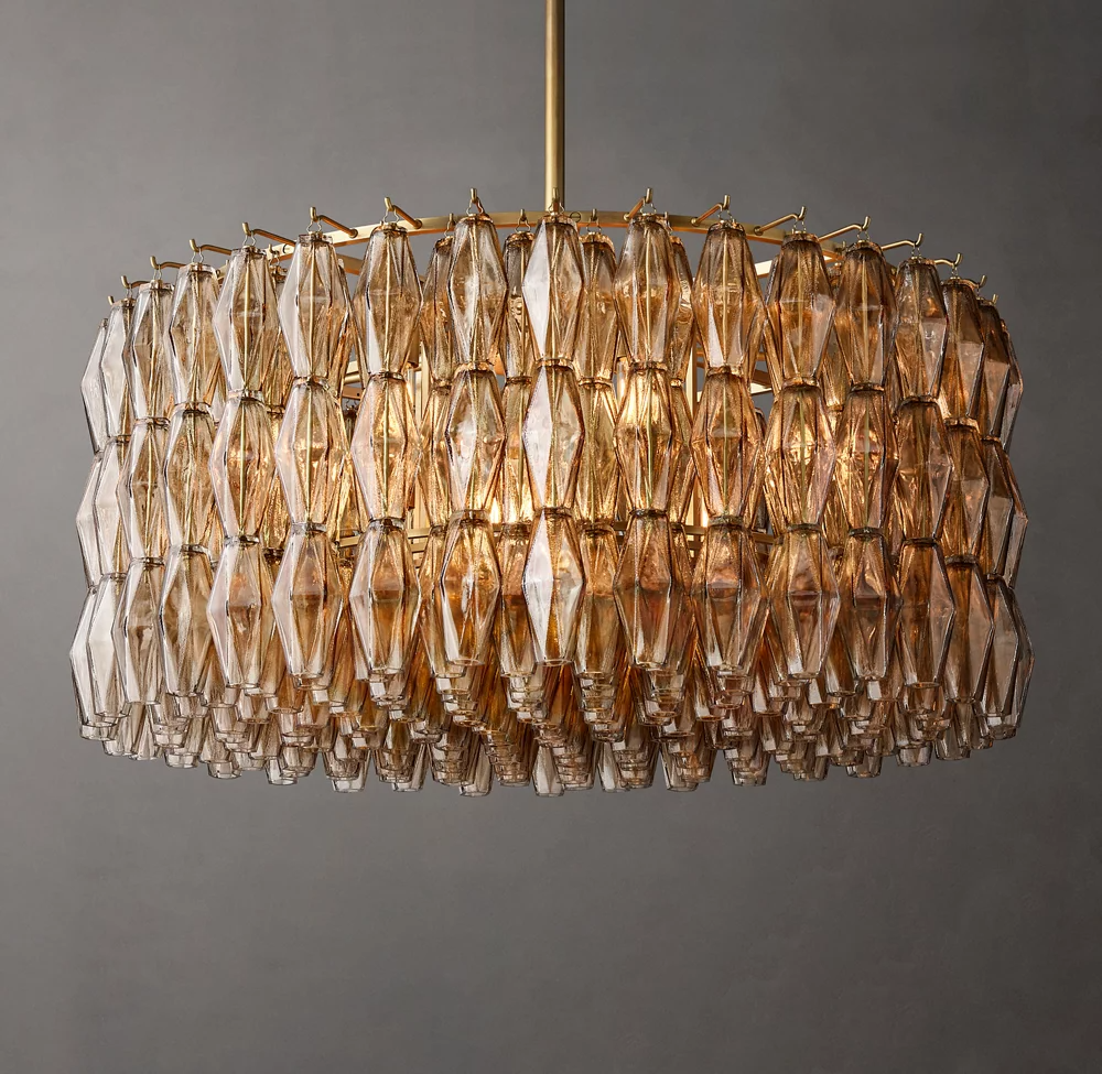 Mia Glass Round Chandelier 37" For Dinning Room-konalight