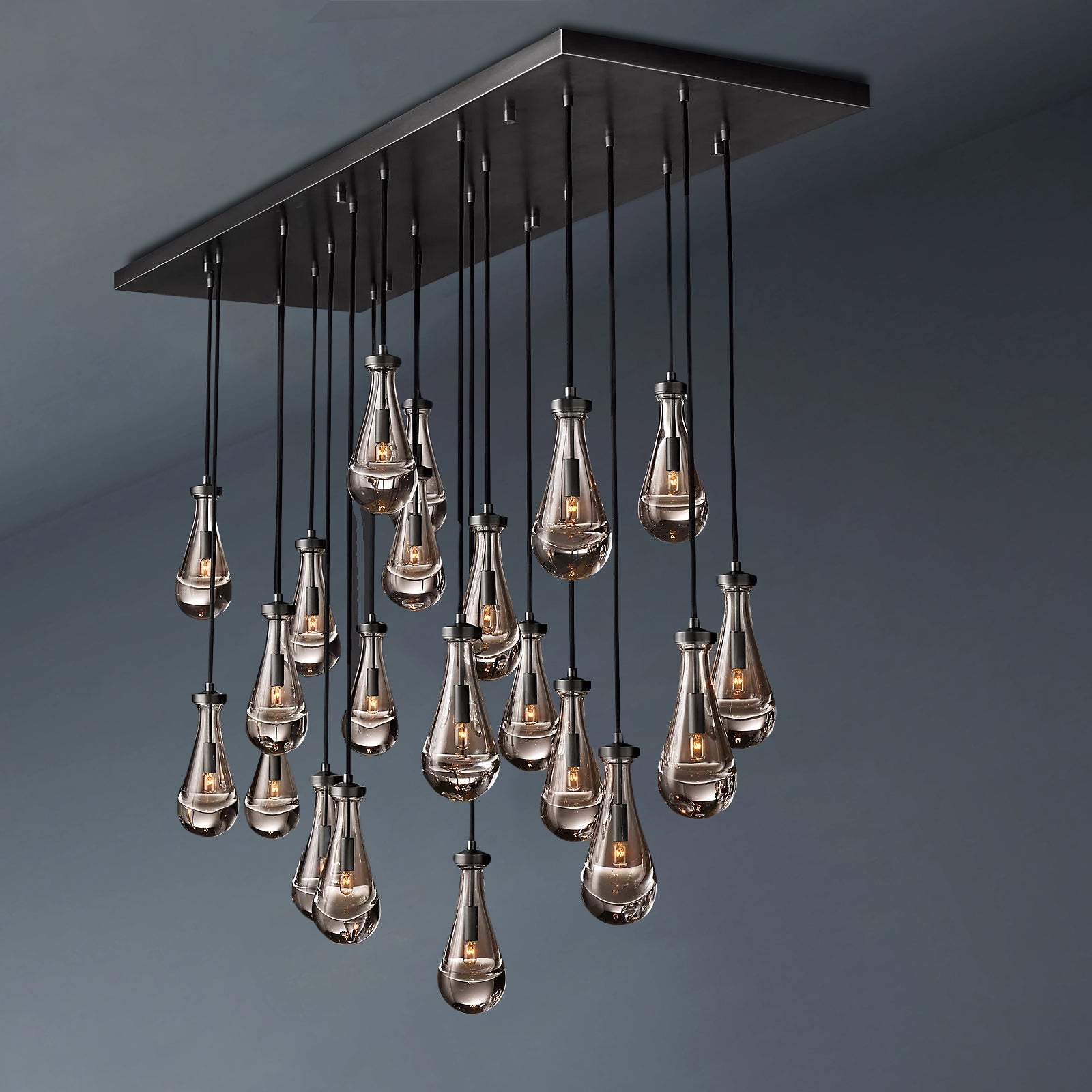 Raindrop Rectangular Chandelier 72"